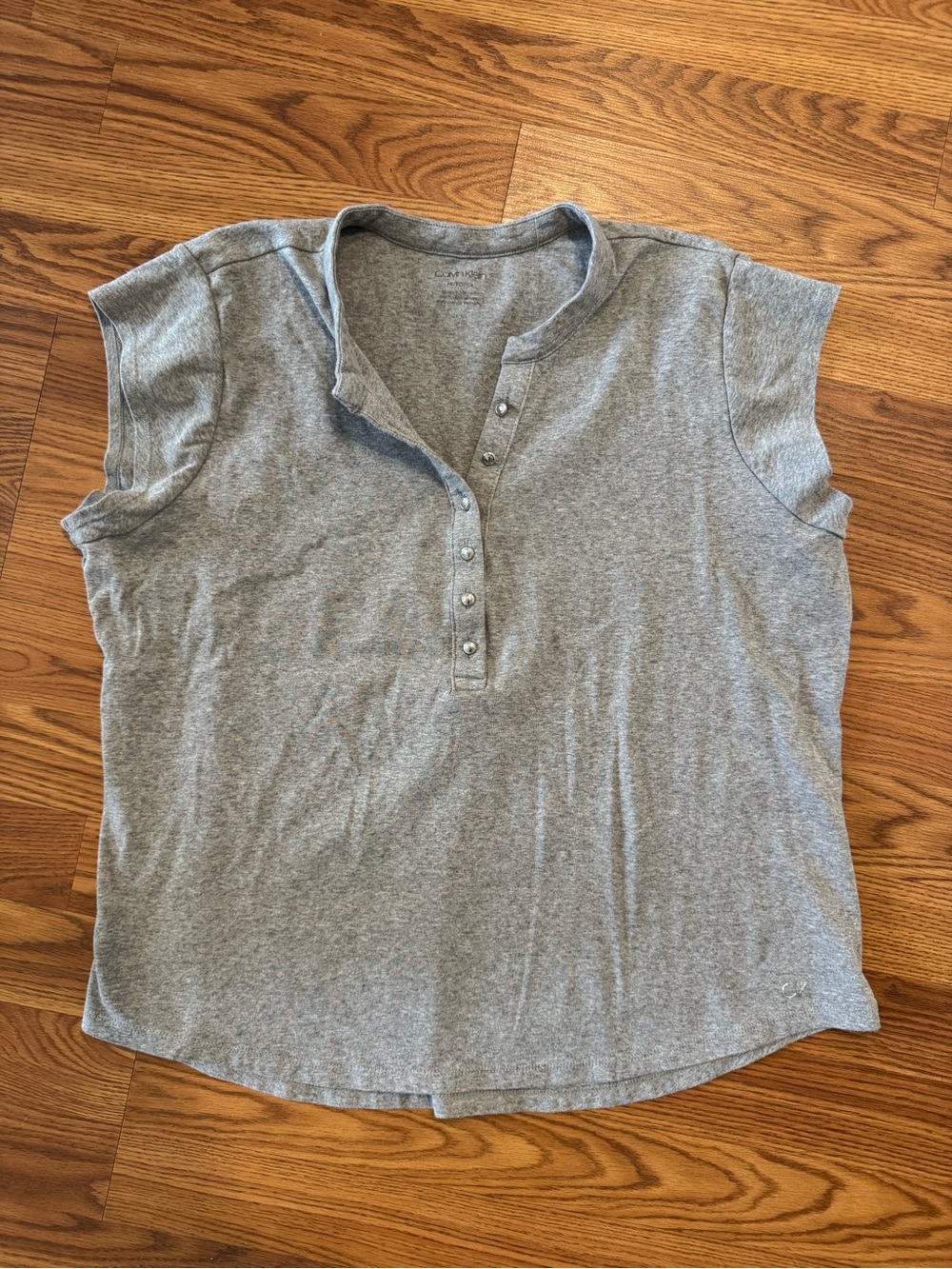 Calvin Klein Gray Henley Tee Size XL